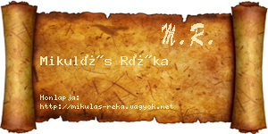 Mikulás Réka névjegykártya